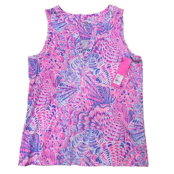 NWT Lilly Pulitzer Essie Tank Top Razberry Sea You Soon, size Medium - Picture 2 of 9